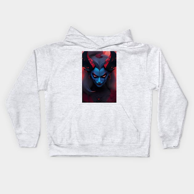 Beautiful devil girl Kids Hoodie by Spaceboyishere